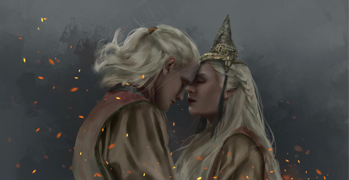 "We Have Always Been Meant To Burn Together" (Personal Work, HOTD Fanart, 2023)